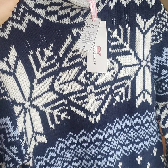 Vineyard Vines Merino Wool Blue Fair Isle Roll Mock Neck Sweater XXS - Picture 6 of 8